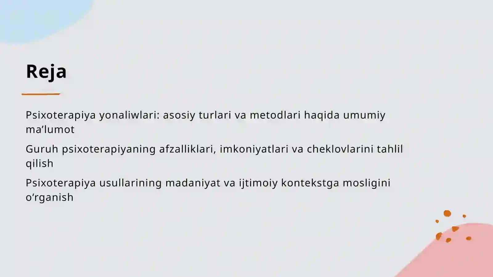 Psixoterapiya yonaliwlari 2