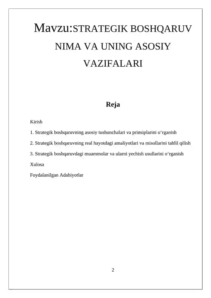 STRATEGIK BOSHQARUV NIMA VA UNING ASOSIY VAZIFALARI 2