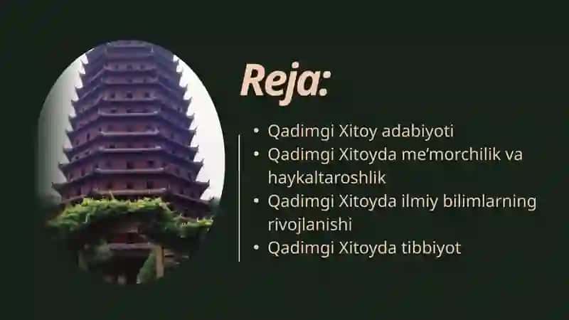 XITOY MADANIY YODGORLIKLAR MAKONI 2