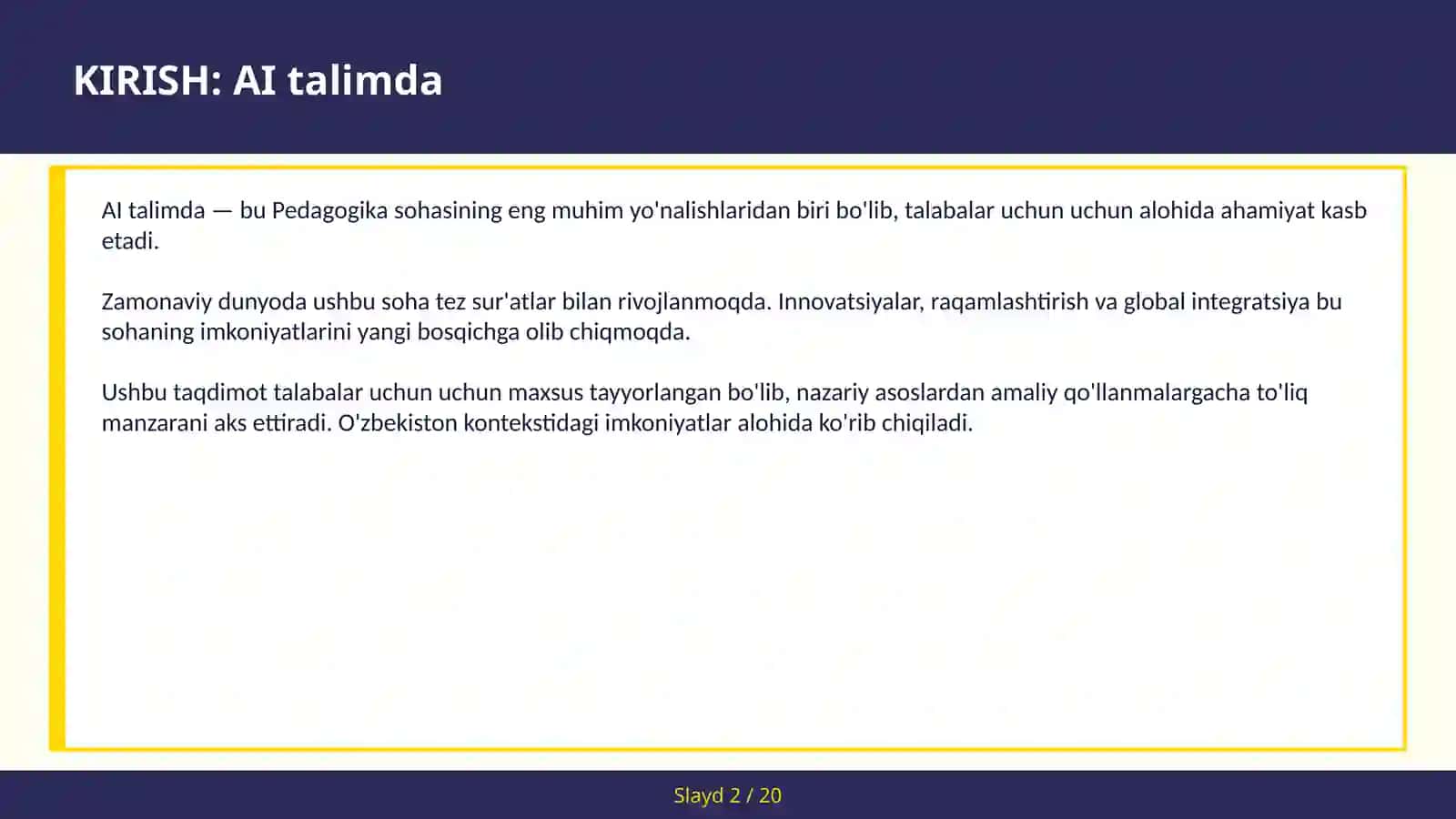 AI talimda 2