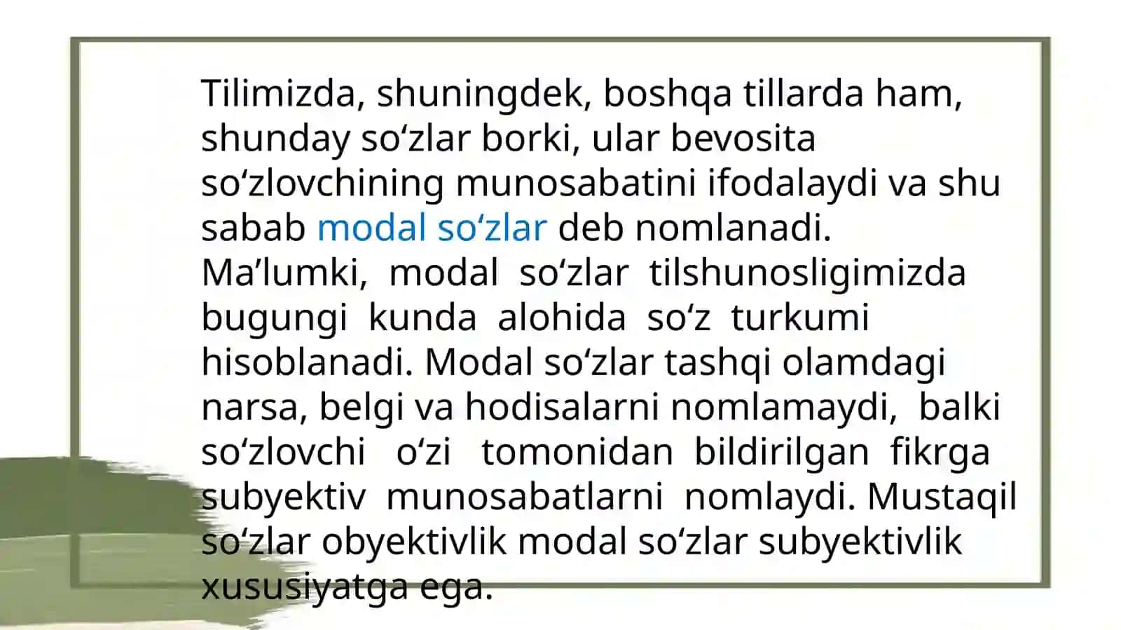 Modal so 'zlar 2