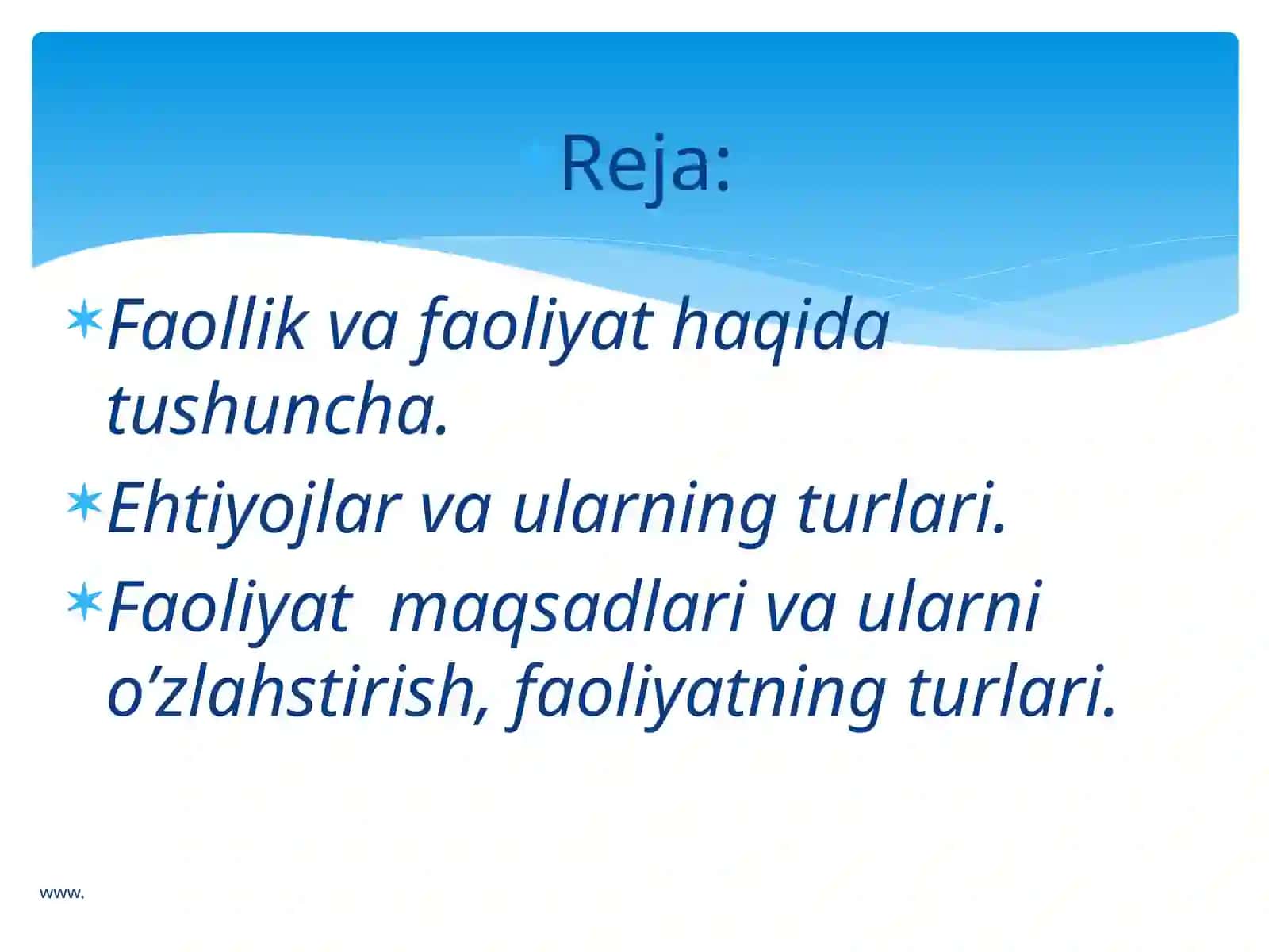 Faoliyat va faoliyat turlari 2