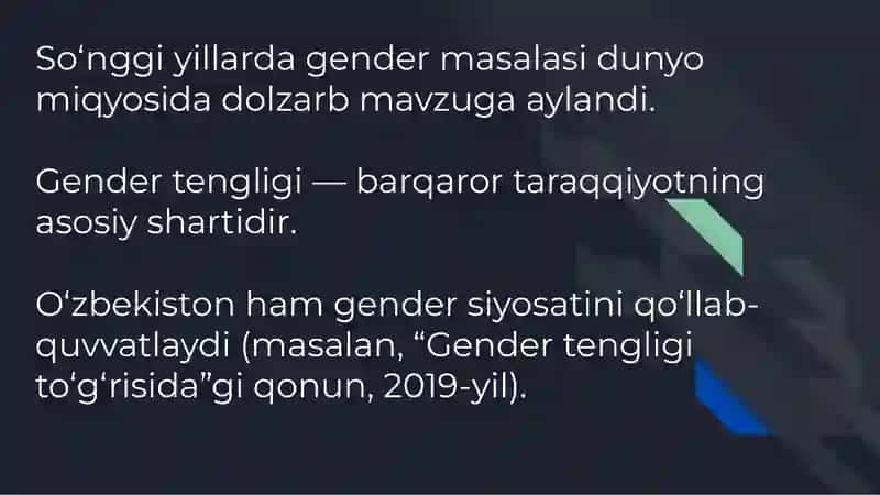 Genderli yondashuv haqida tushuncha 2