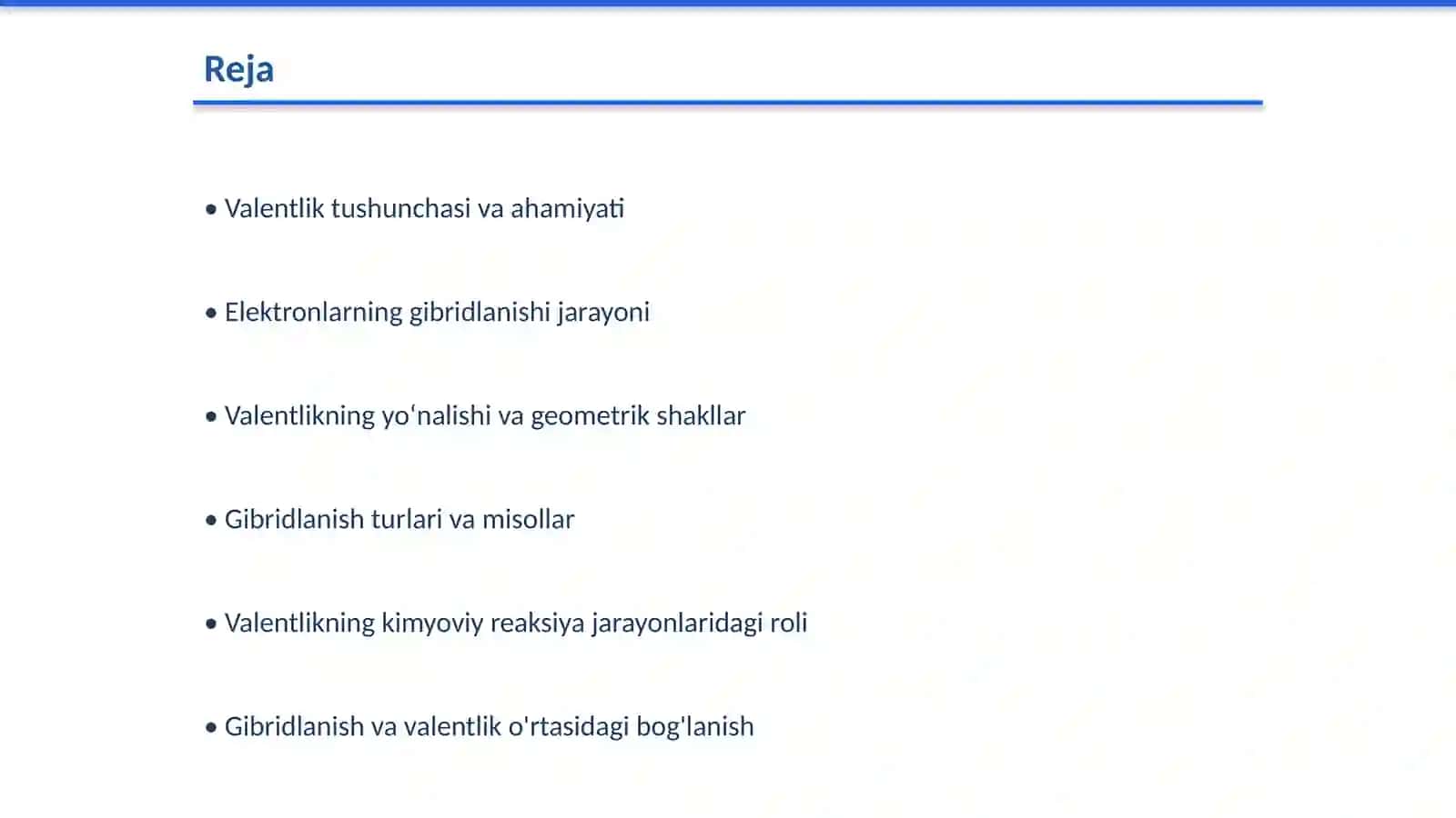 Valentlikning yoʻnalishi va elektronlarning gibridlanishi 2