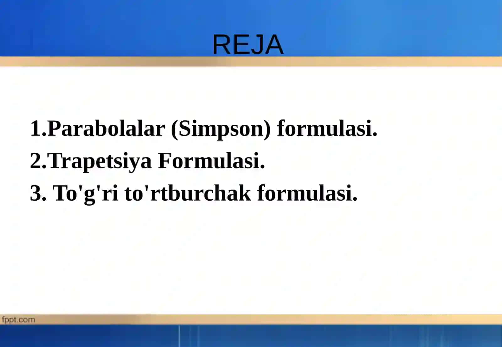 ANIQ INTEGRALNI TAQRIBIY HISOBKASH 2
