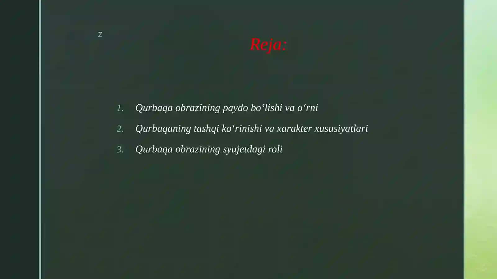 ALYONKA PERSONAJNIDAN QURBAQA HAQIDA MA'LUMOT 2
