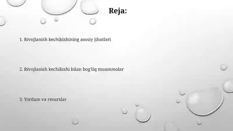 Rivojlanish kechikishi 2