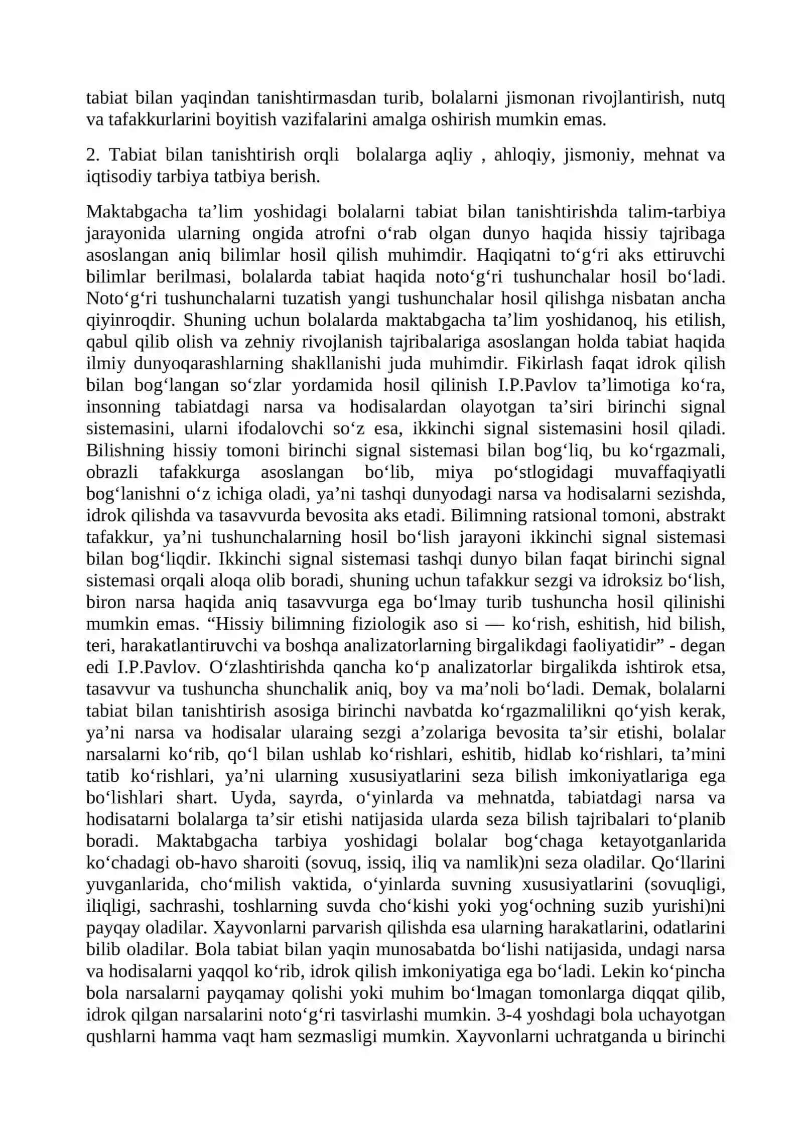 Tabiat bilan tanishtirishda rivojlantirish 2