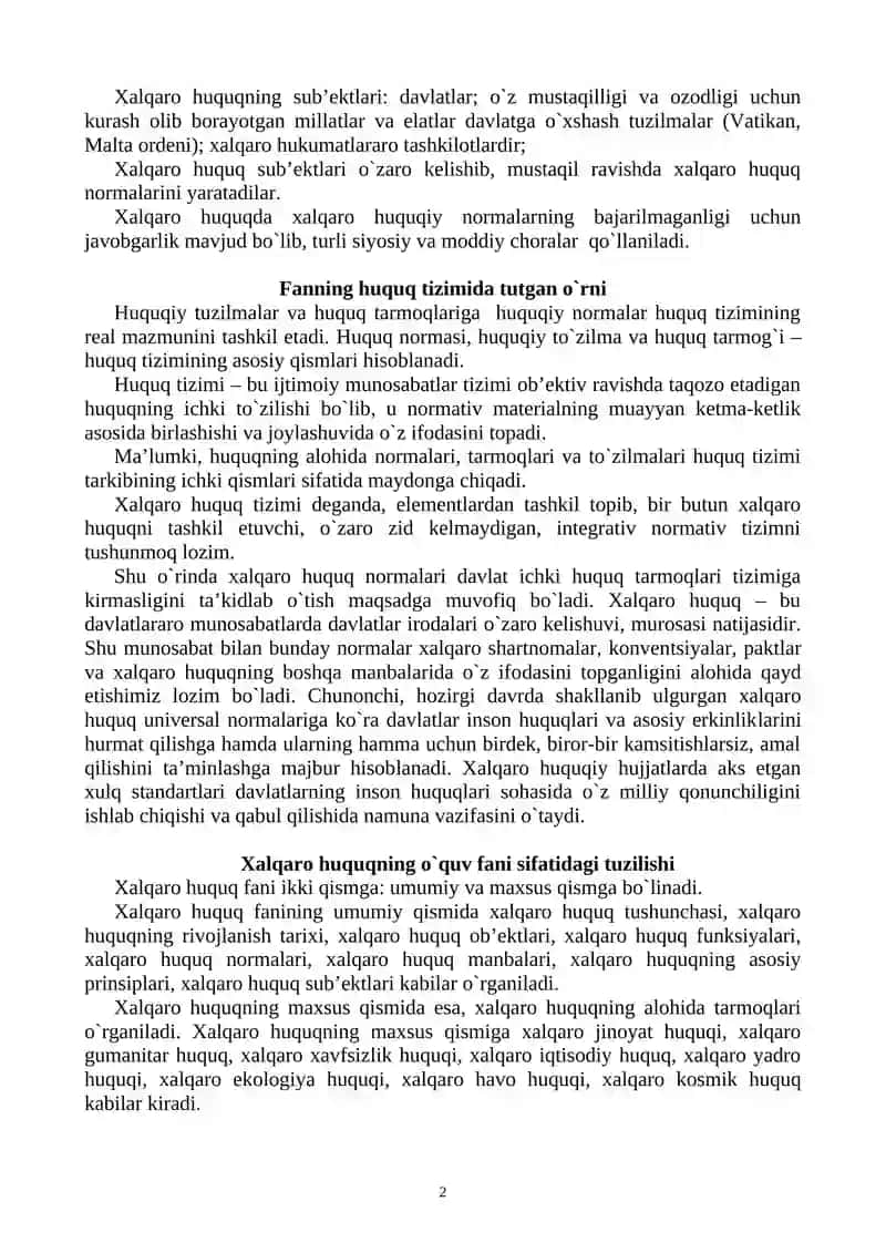 XALQARO HUQUQ VA XORIJIY MAMLAKATLAR KONSTITUTSIYAVIY HUQUQI 2