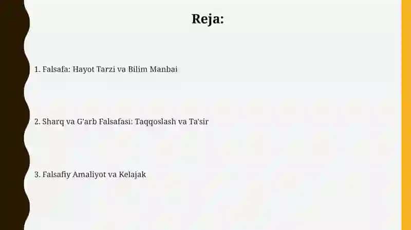 Sharq va Garb faylasuflari bergan tariflar asosida Falsafa hayot tarzi va dunyoni bilish tarzi 2