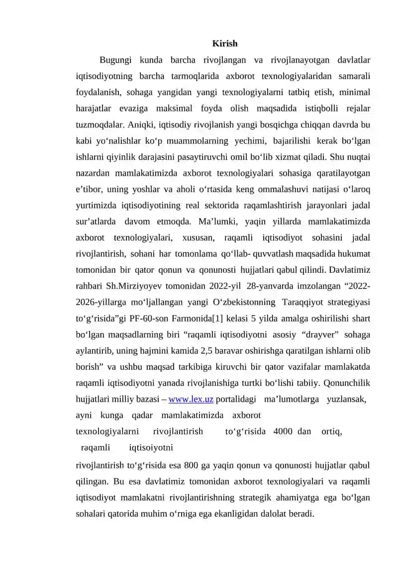 BULUTLI HISOBLASH TEXNOLOGIYALARNING RAQAMLI IQTISODIYOTNI RIVOJLANTIRISHDAGI O‘RNI 2