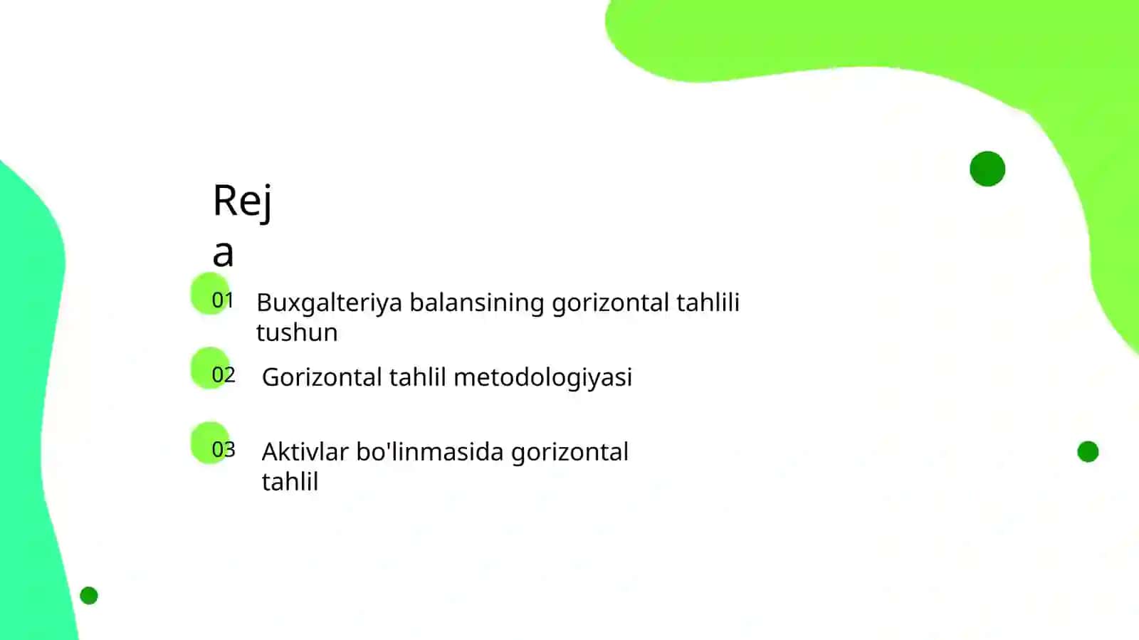 Buxgalteriya balansining gorizontal tahlili 2