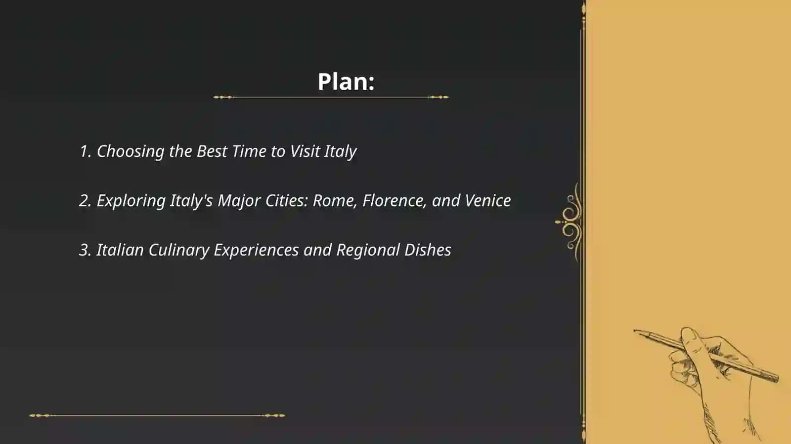 Planning a holiday in ITALY 2