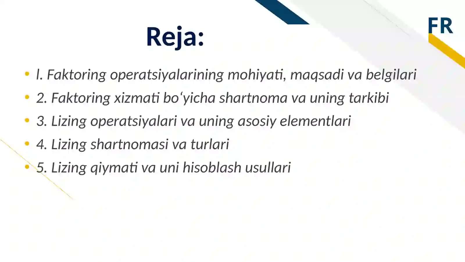 Tijorat banklarining faktoring va lizing operatsiyalari 2