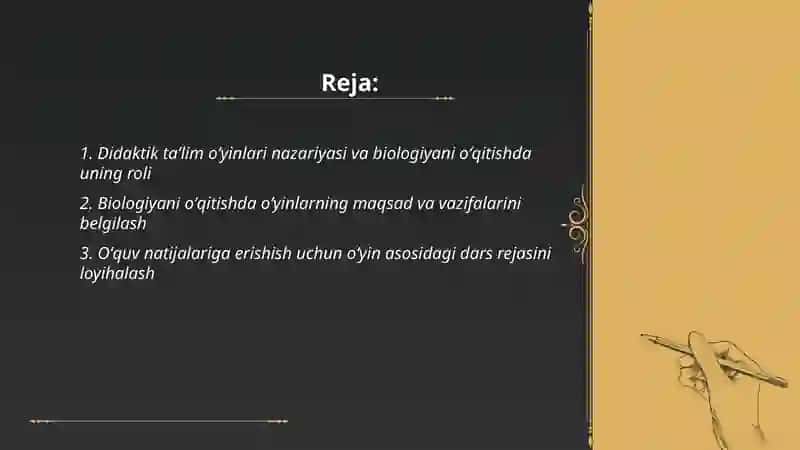 Biologiyani oʻqitishda didaktik taʼlim oʻyinlari va ularni loyihalash 2
