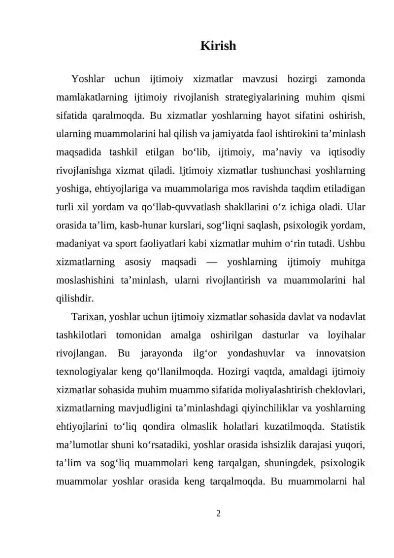 Yoshlar uchun ijtimoiy xizmatlar 2