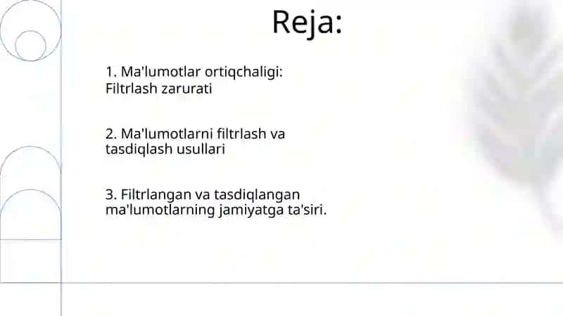 Ma'lumotlar filtrlash va tekshirish 2