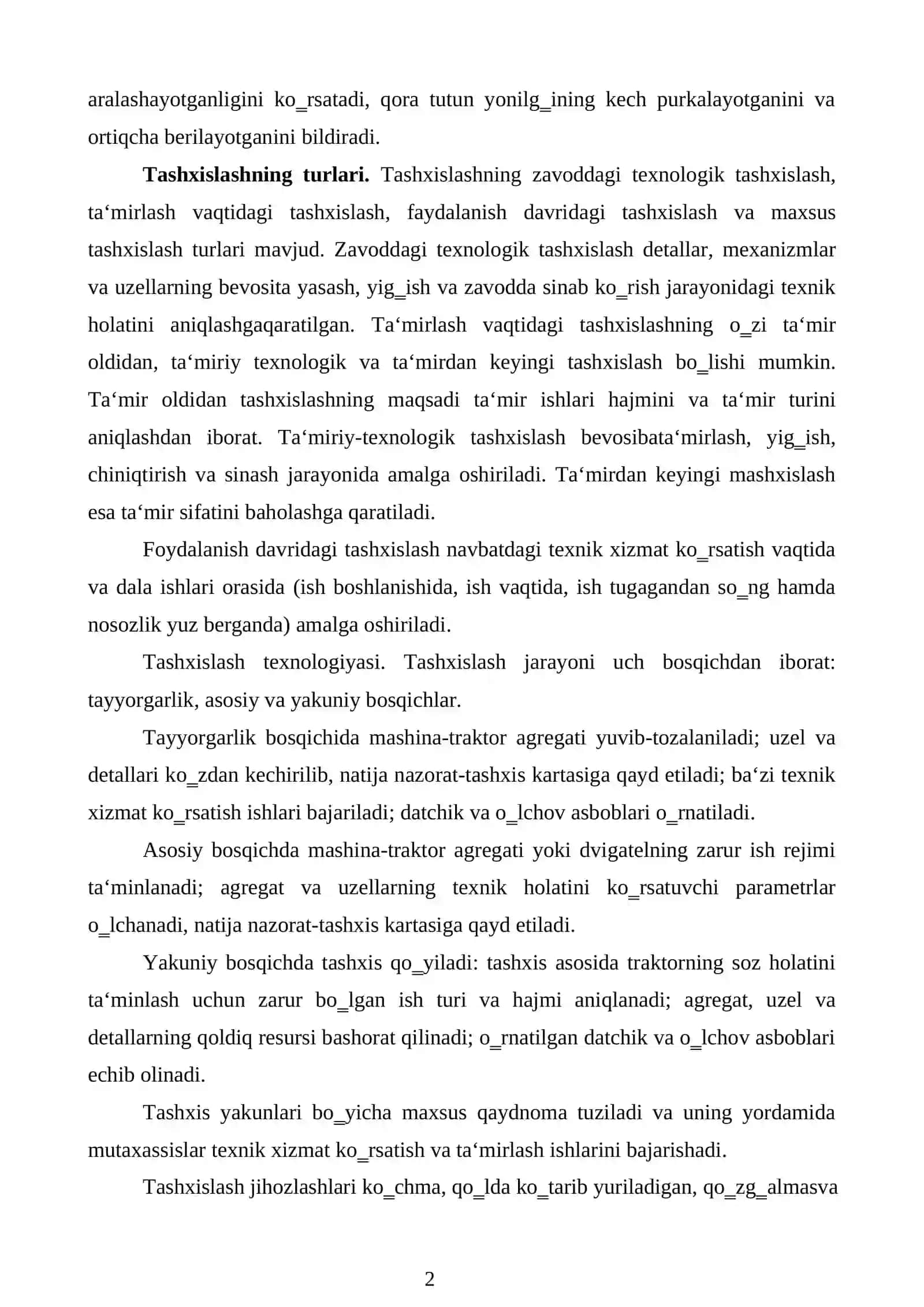 Zamonaviy jihozlar diognostikalash 2