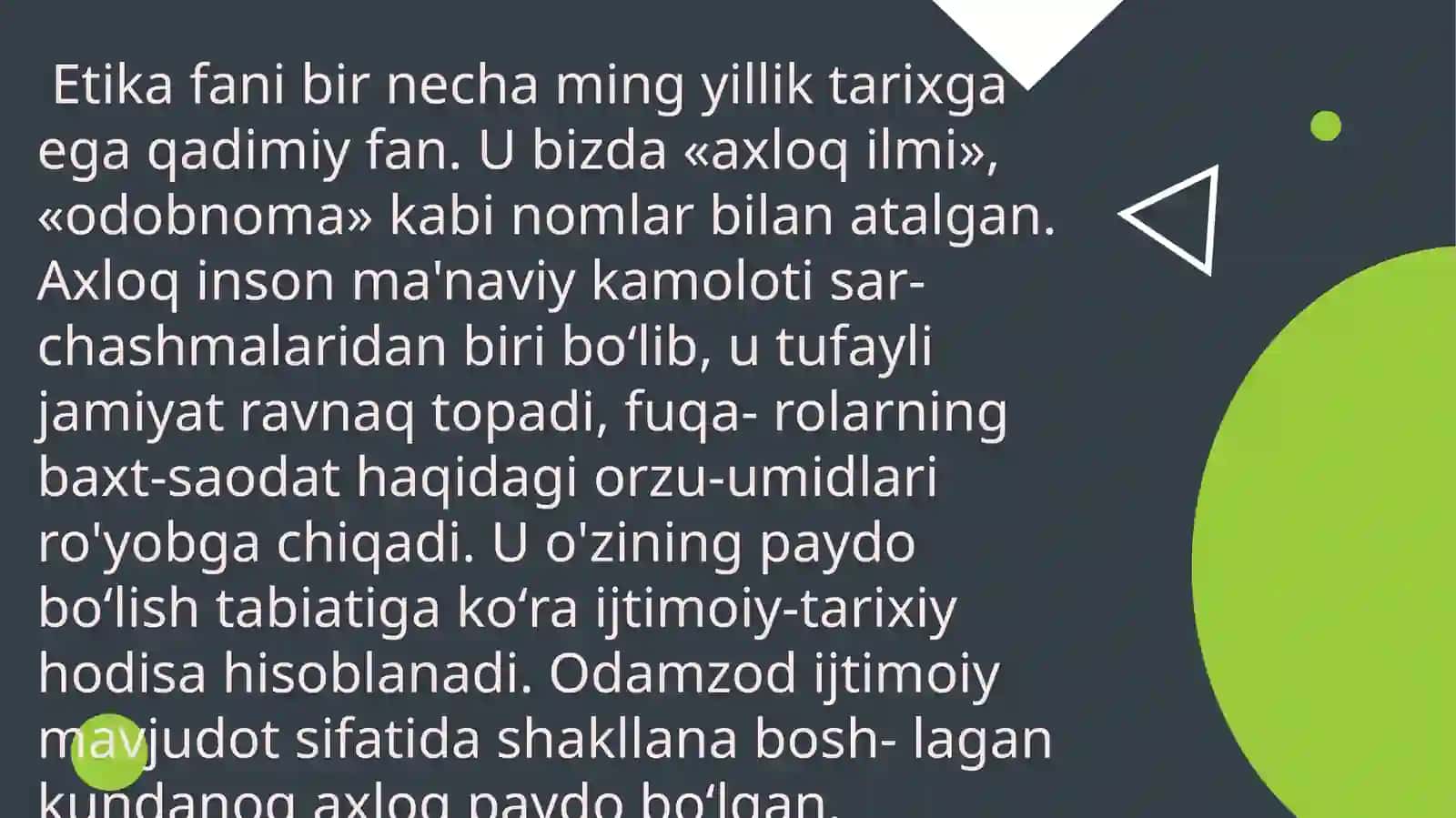 Etika fanining mohiyati va predmeti 2
