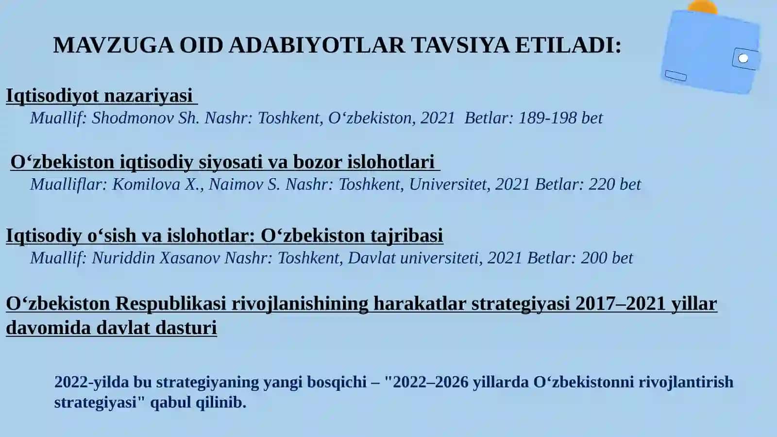 MAVZUGAOID ADABIYOTLAR TAVSIYA ETILADI 2