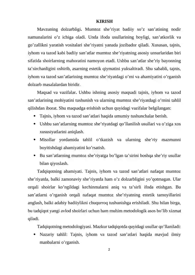 TAJNIS IYHOM TAZOD SAN’ATLARINING MUMTOZ SHE’RIYATDAGI O’RNI 2