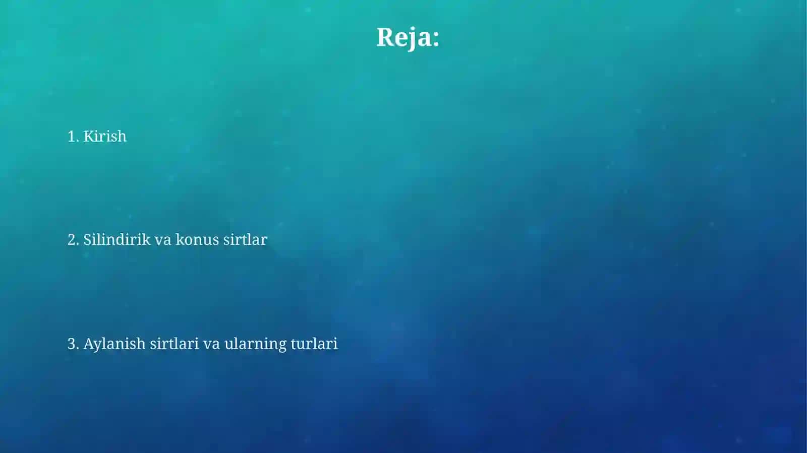 Silindirik va konus sirtlar 2