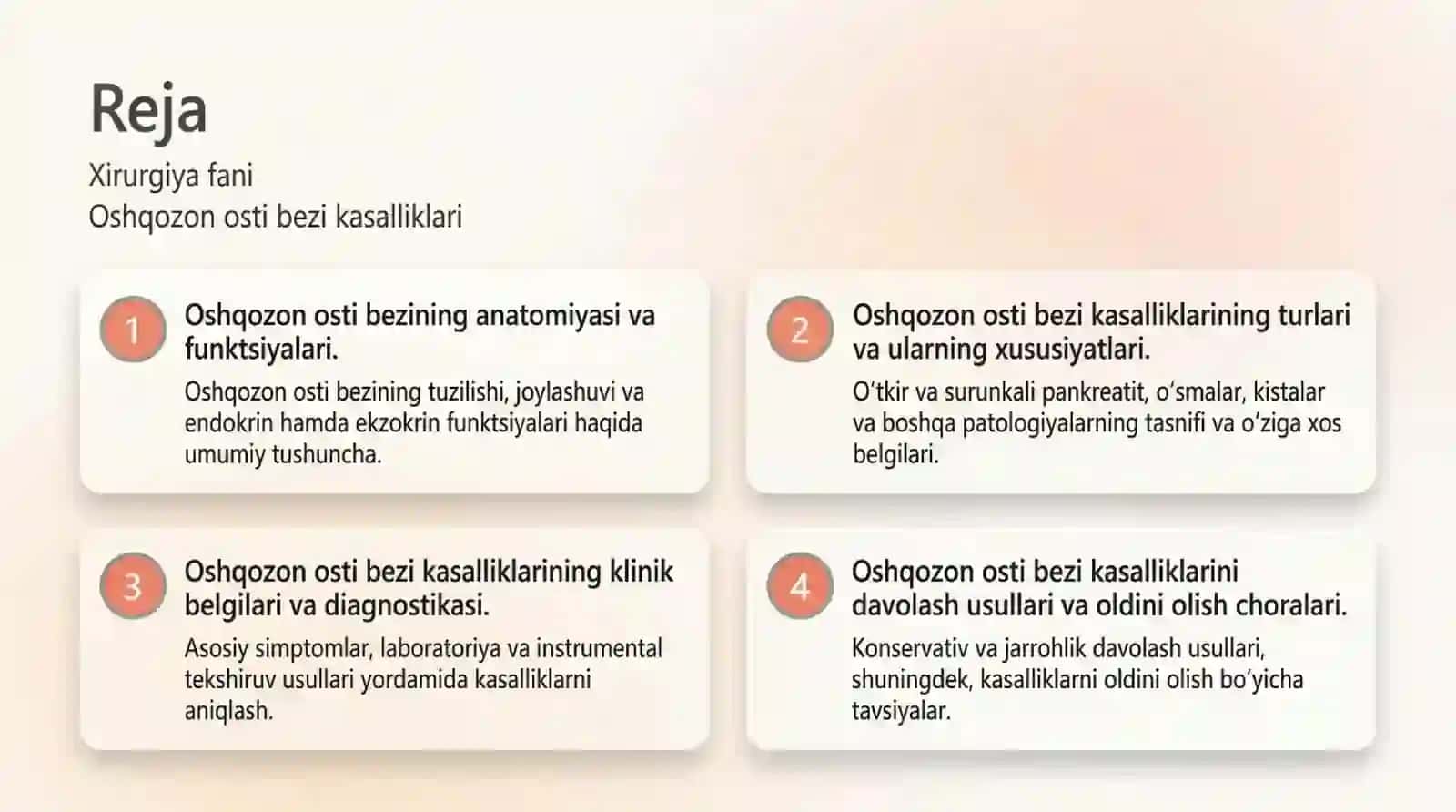 Oshqozon osti bezi Kasalliklari 2