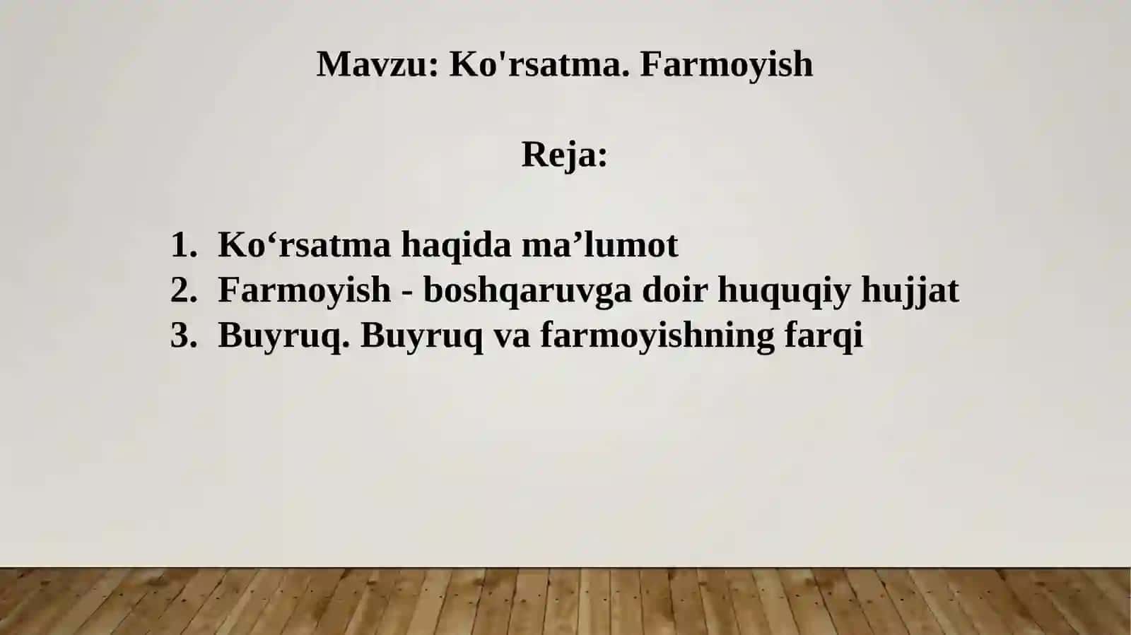 Ko’rsatma.Farmoyish 2