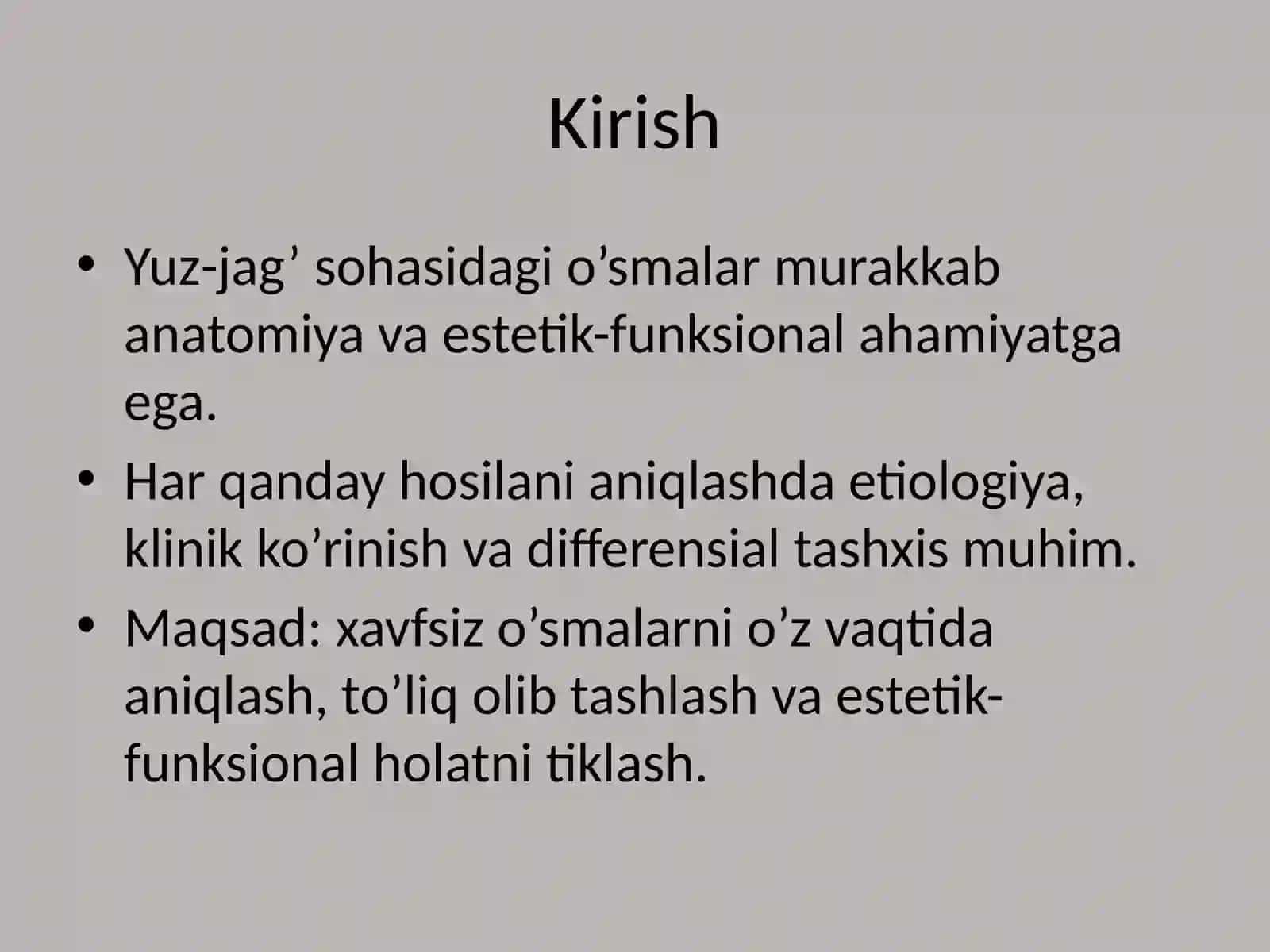 Yuz-jag’ sohasining o’smasimon hosilalari va xavfsiz o’smalari 2