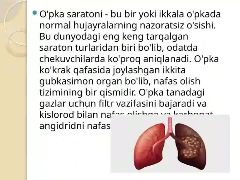 O’pka raki kasalligi haqida ma’lumot 2