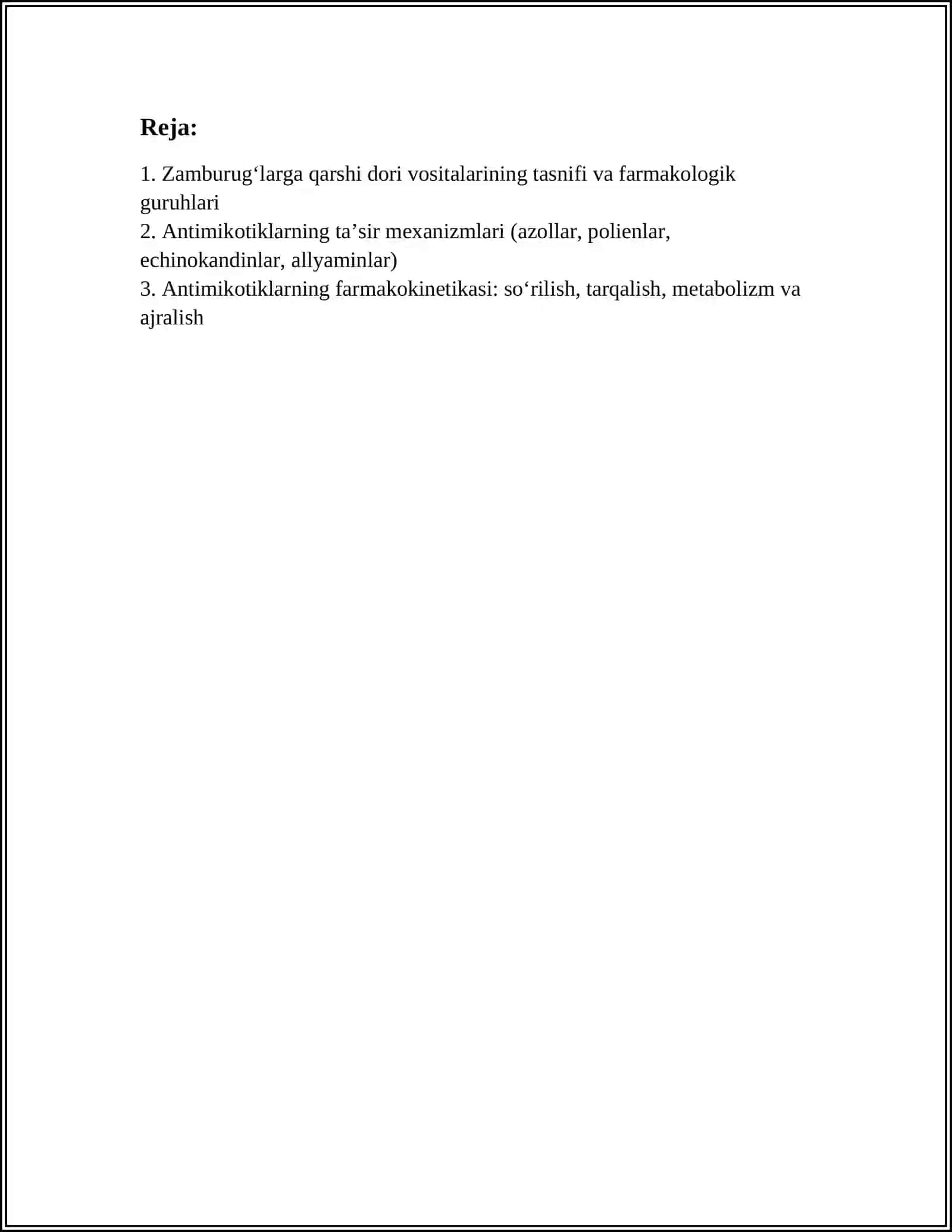 ZAMBURUGʻLARGA QARSHI DORI VOSITALARINING KLINIK FARMAKOLOGIYASI 2