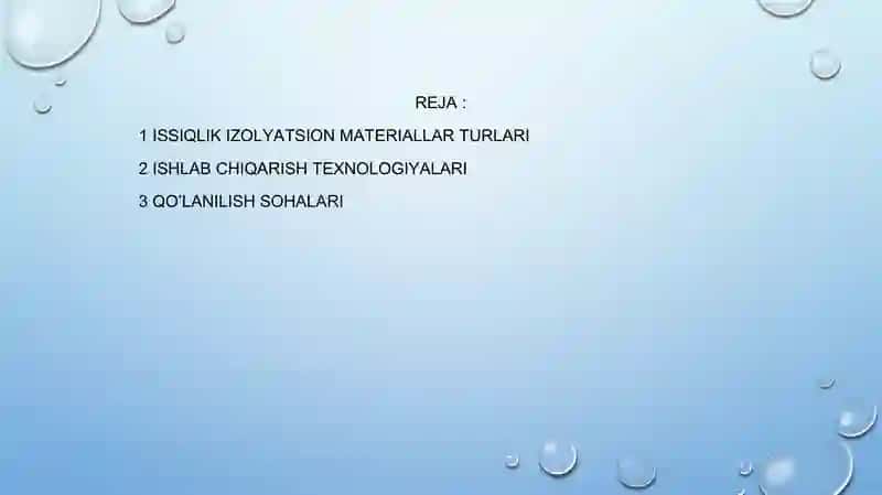 Issiqlik izolyatsion materiallar 2
