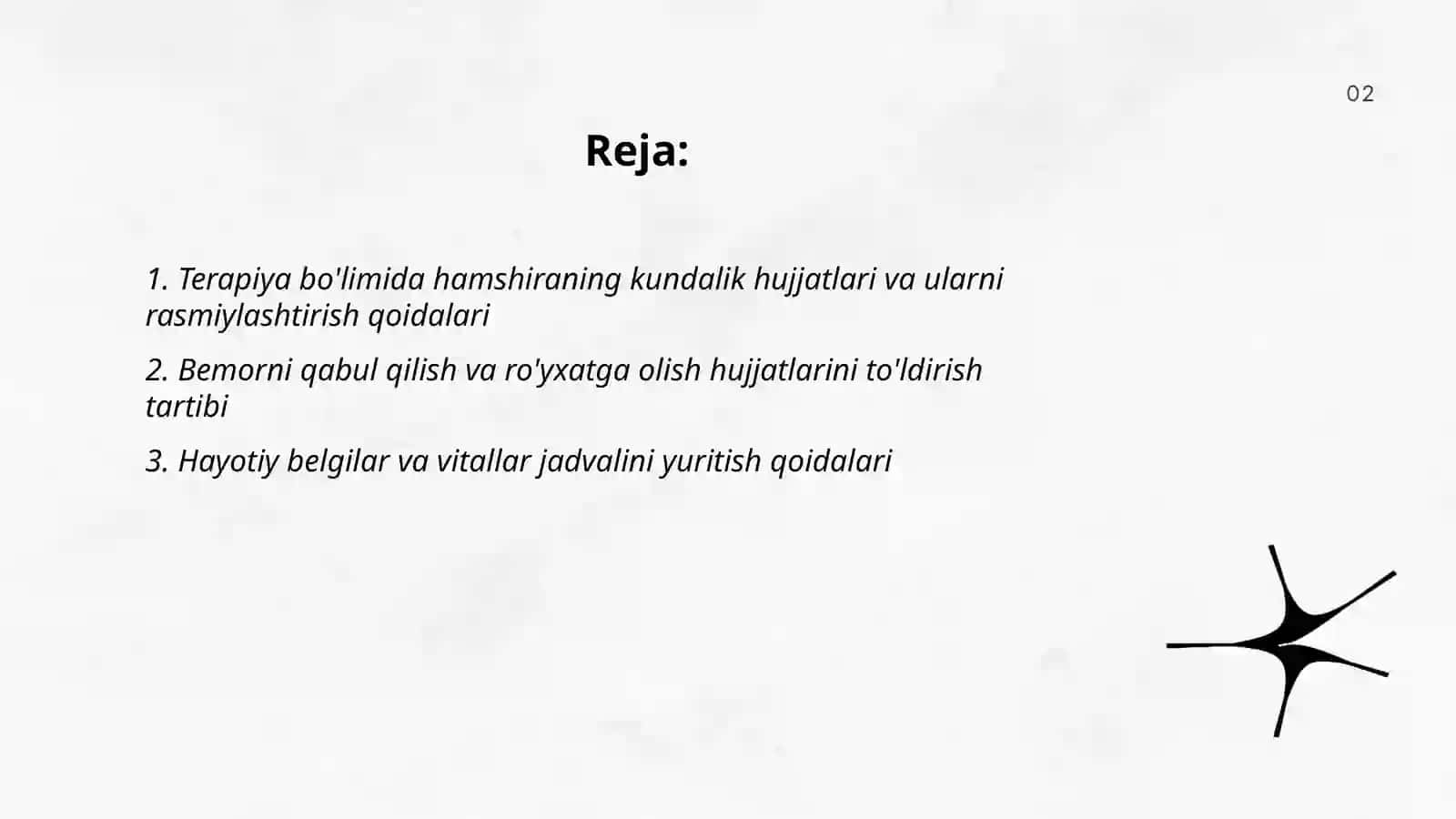 Terapiya bo'limida hamshiraning xujjatlari va uni rasmiylashtirish qoidalari 2