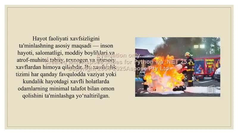 O'zbekiston Respublikasida hayot faoliyati xavfsizligini ta'minlash sohasida qabul qilingan qonun va me'yoriy hujjatlarini o'rganish 2
