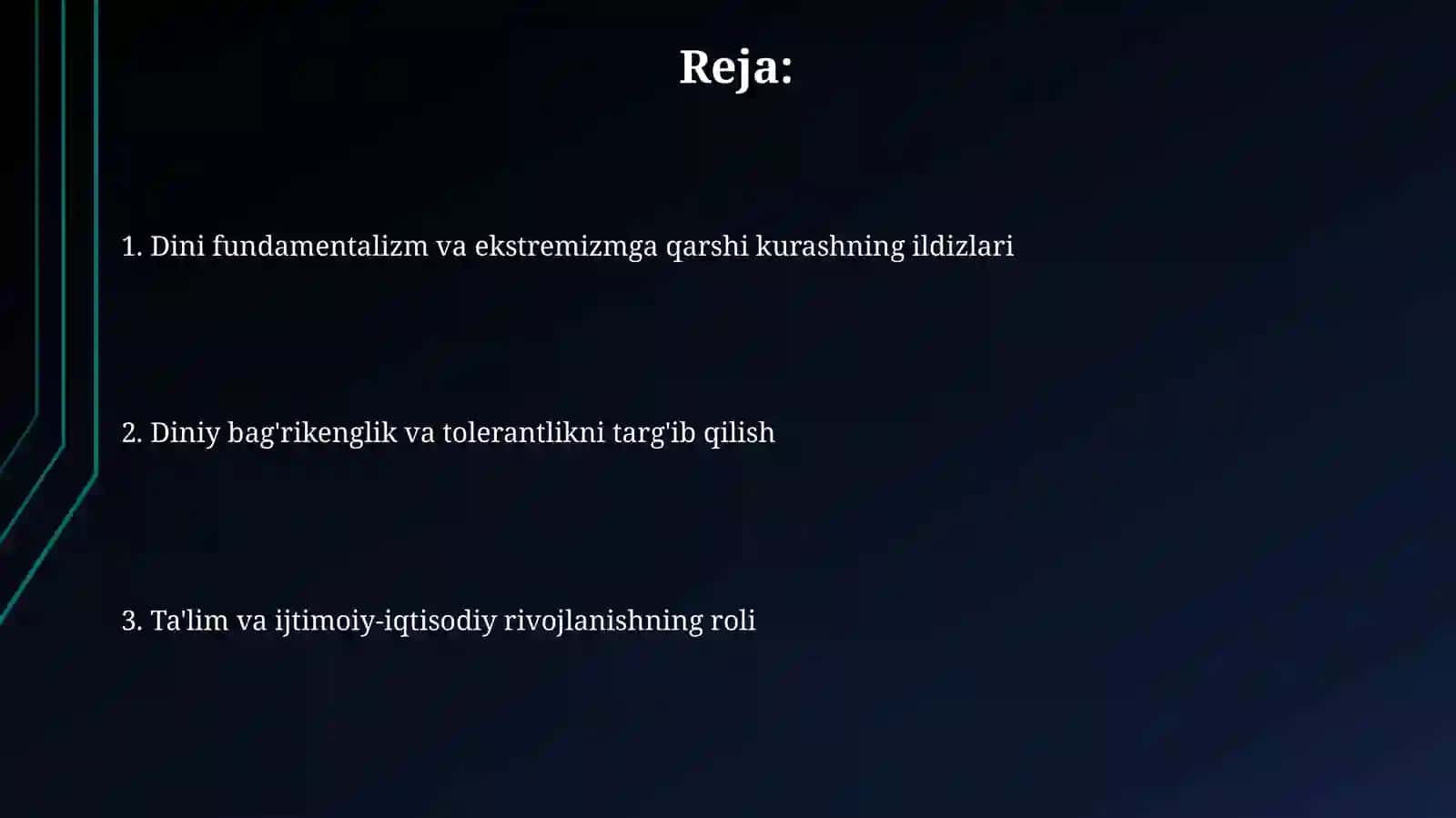 Diniy fundamentalizm va ekstremizmga qarshi kurashish 2