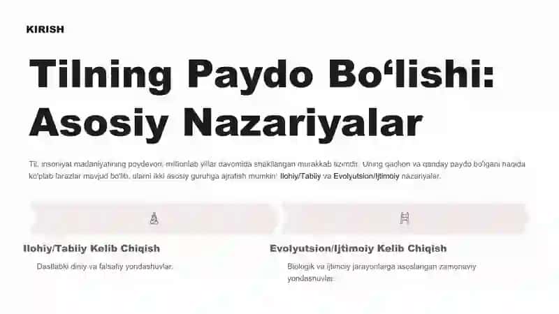 Tilning Kelib Chiqishi: Nazariyalar va Munozaralar 2