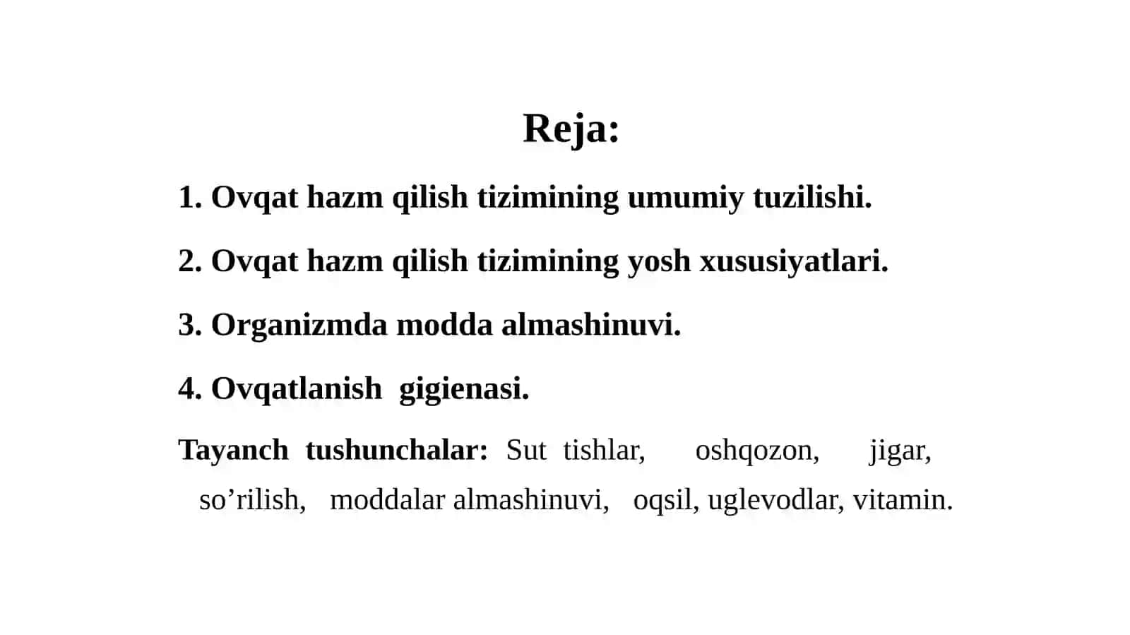 OVQAT HAZM QILISH TIZIMINING YOSH XUSUSIYATLAR VA OVQATLANISH GIGIENASI 2