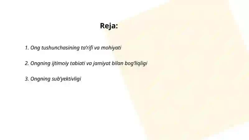 Ong haqida tushuncha va uning xossalari 2