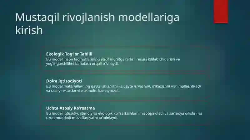 Rivojlangandavlatlardayashilo‘sishnita'minlashmodellari 2