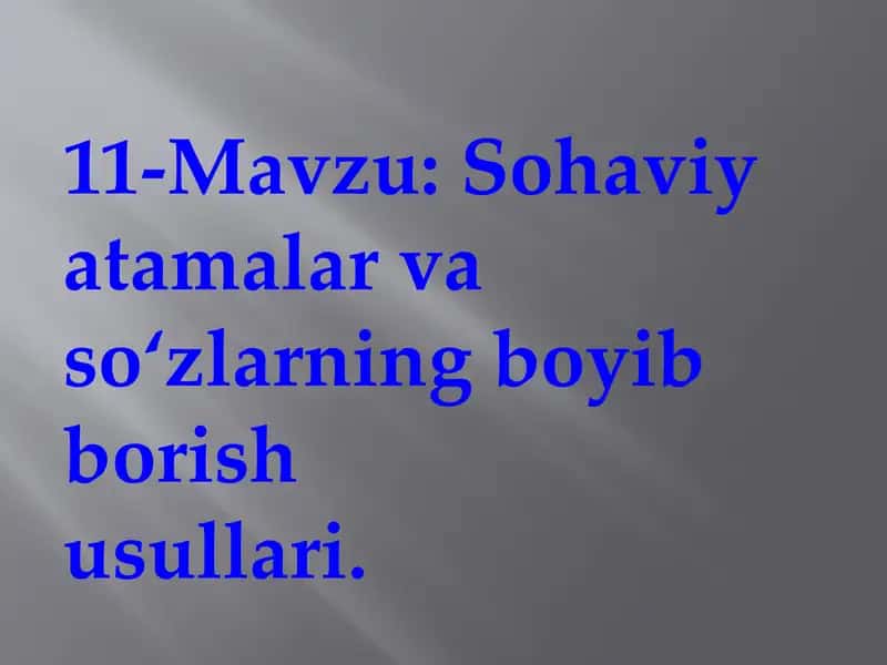Sohaviy atamalar va so'zlarning boyib borish usullari 2