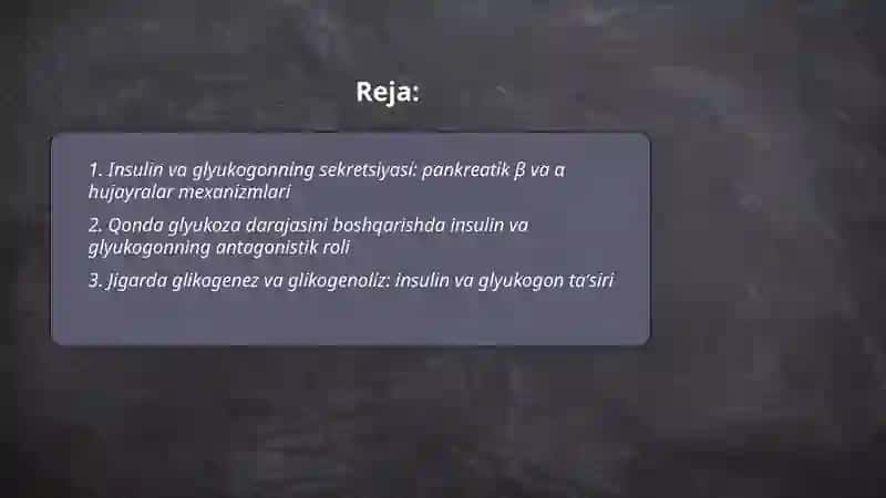 Odam organizmida kechadigan metabolik jarayonlarda insulin va glyukogonning roli 2