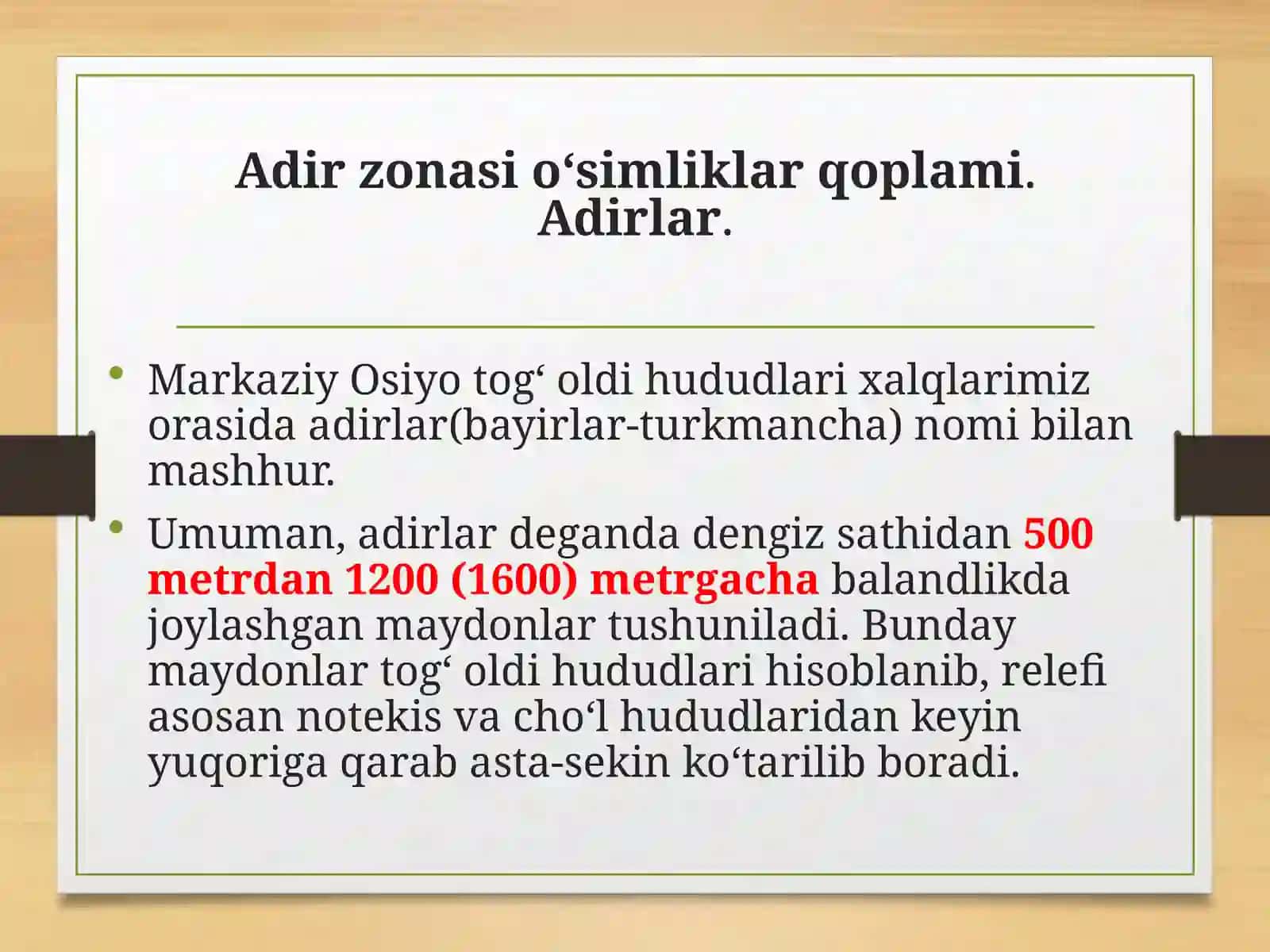 Adir va tog` mintaqasida o`suvchi dorivor o’simliklar 2