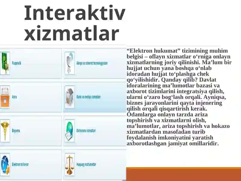 Elektron hukumat va davlat ochiq portallari xizmatlaridan foydalanish 2