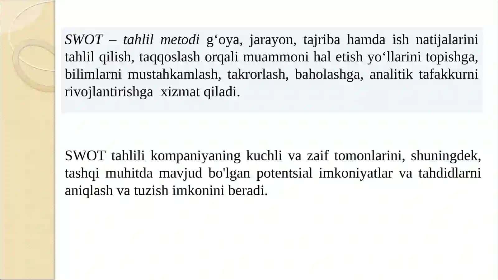 Ijtimoiy ish amaliyotida SWOT tahlilini qo‘llash 2