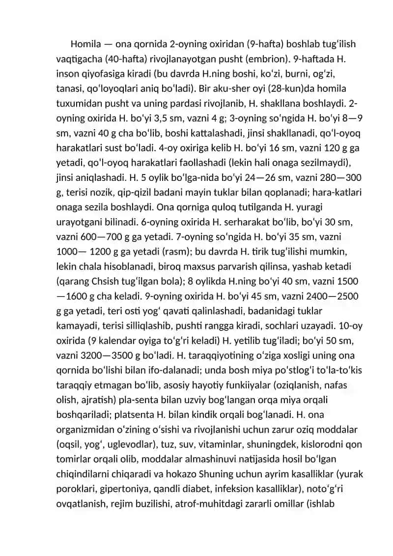 Homilaning ona qornidagi infekstsiyasi 2