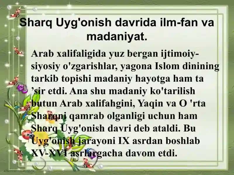 Sharq Uyg’onish davri pedagogik fikr taraqqiyoti 2