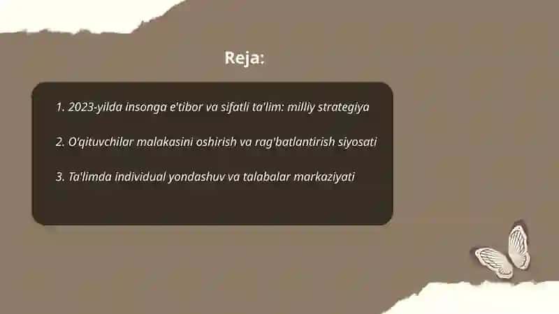 2023-yil insonga etibor va sifatli talim yili 2