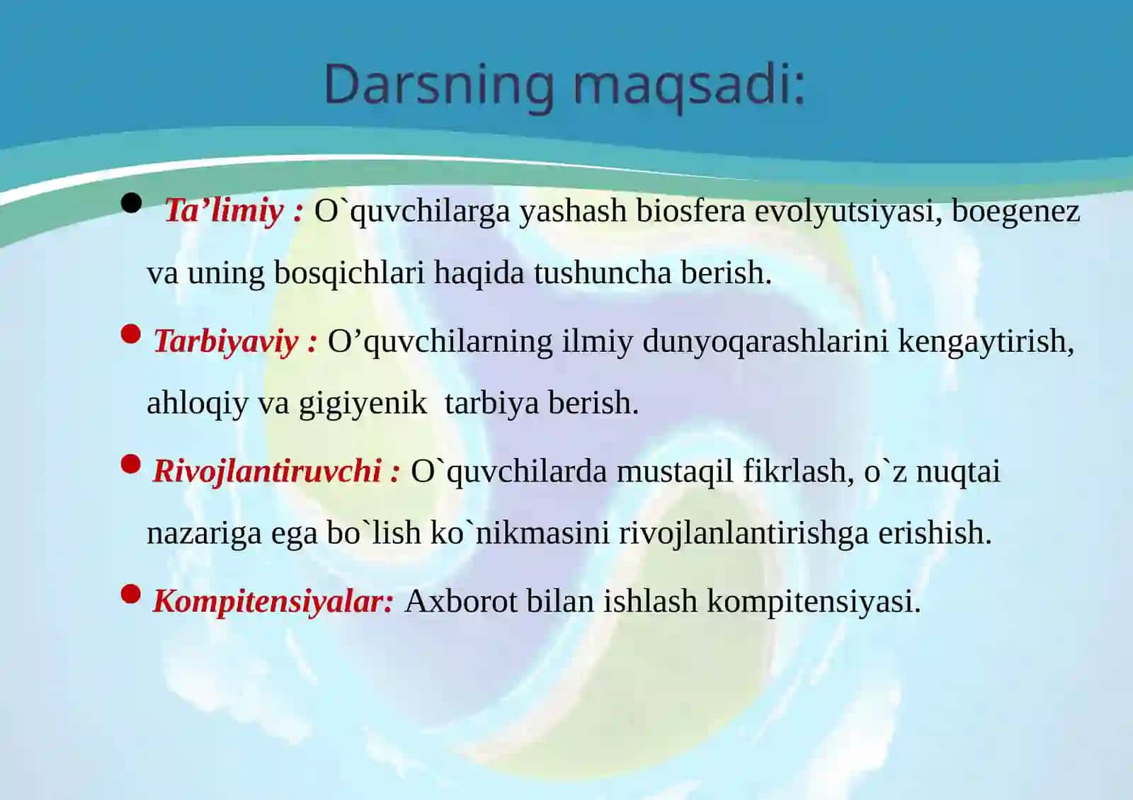 Biosfera evolyutsiyasi. Biogenez 2