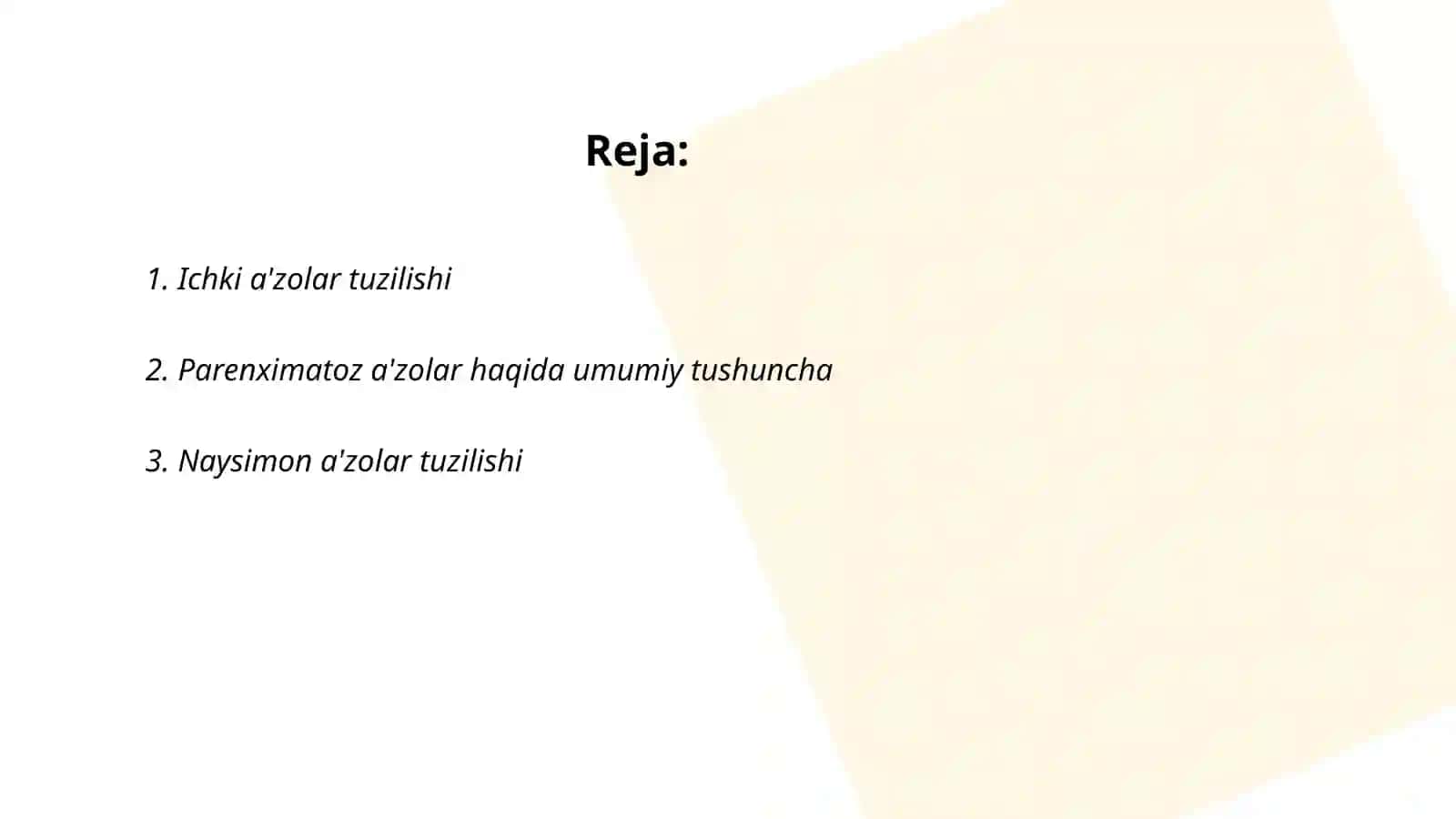 Ichki aʼzolar haqida tushuncha 2