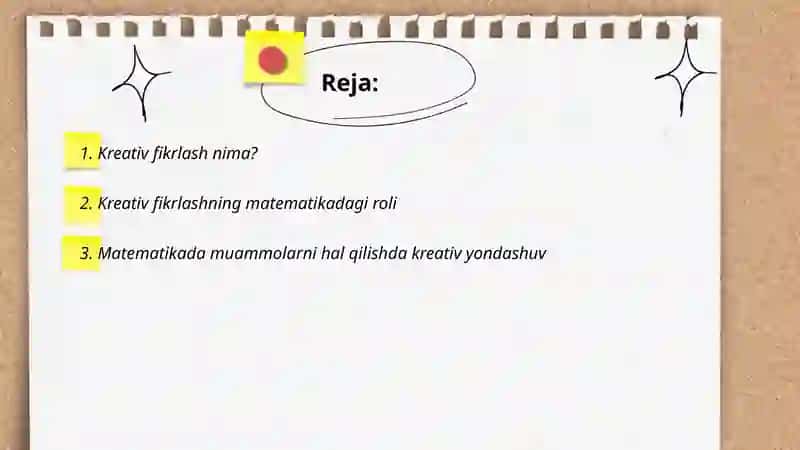 Matematika darslarida kreativ fikrlashni rivojlantirush metodikasi 2